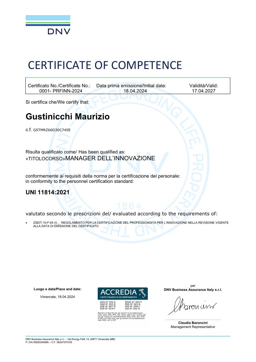 Certificazione Innovation Manager DNV