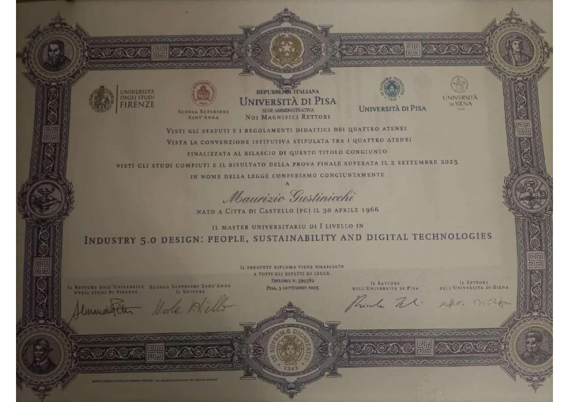 Certificato Tecnico Digitalizzazione AI - Università di Pisa